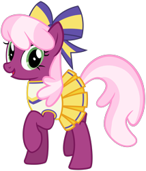 Size: 3000x3500 | Tagged: safe, artist:cheezedoodle96, character:cheerilee, species:pony, episode:the cart before the ponies, g4, my little pony: friendship is magic, .svg available, cheerileeder, cheerleader, cheerleader outfit, cute, female, hair bow, looking at you, mare, simple background, smiling, solo, svg, transparent background, vector