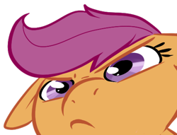 Size: 451x344 | Tagged: safe, artist:php27, character:scootaloo, species:pegasus, species:pony, disapproval, female, filly, floppy ears, looking at you, solo