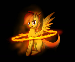 Size: 1300x1080 | Tagged: safe, artist:phenya, artist:phoenixb159, oc, oc only, oc:ember, species:pegasus, species:pony, simple background, sitting, solo, spread wings, wings