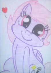 Size: 768x1084 | Tagged: safe, artist:toyminator900, oc, oc only, oc:melody notes, cute, heart, ocbetes, smiling, solo, traditional art