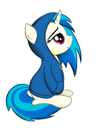 Size: 4491x5988 | Tagged: safe, artist:drawponies, character:dj pon-3, character:vinyl scratch, absurd resolution, clothing, female, hoodie, simple background, solo, transparent background