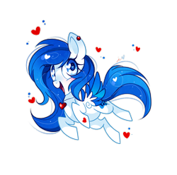 Size: 1000x990 | Tagged: safe, artist:ipun, oc, oc only, oc:sapphire song, species:pegasus, species:pony, blushing, female, heart, heart eyes, mare, open mouth, simple background, smiling, solo, transparent background, wingding eyes