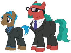 Size: 4000x3000 | Tagged: safe, artist:cheezedoodle96, character:penn jillette, character:teller, species:pony, episode:viva las pegasus, g4, my little pony: friendship is magic, .svg available, penn and teller, ponified, simple background, svg, transparent background, vector