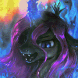 Size: 256x256 | Tagged: safe, artist:assasinmonkey, artist:equum_amici, edit, character:queen chrysalis, species:changeling, animated, cinemagraph, female, gif, icon, profile picture, solo