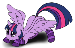 Size: 664x428 | Tagged: safe, artist:an-tonio, artist:toyminator900, character:twilight sparkle, character:twilight sparkle (alicorn), species:alicorn, species:pony, clothing, female, socks, solo, striped socks, wings