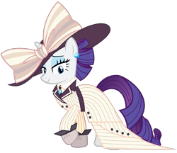 Size: 3700x3200 | Tagged: safe, artist:cheezedoodle96, character:rarity, species:pony, episode:p.p.o.v. (pony point of view), g4, my little pony: friendship is magic, .svg available, alternate hairstyle, bow, clothing, dress, ear piercing, earring, female, giant hat, gloves, hat, jewelry, lidded eyes, looking at you, mare, necktie, piercing, raristocrat, rose dewitt bukater, simple background, solo, svg, titanic, transparent background, vector