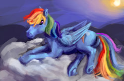 Size: 1000x650 | Tagged: safe, artist:xbi, character:rainbow dash, species:pony, female, hoers, realistic, solo