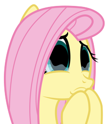 Size: 4632x5277 | Tagged: safe, artist:masem, edit, editor:pontology, character:fluttershy, absurd resolution, big eyes, crying, cute, empty eyes, female, no catchlights, shyabetes, simple background, solo, transparent background, vector