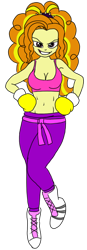 Size: 422x1208 | Tagged: safe, artist:toyminator900, character:adagio dazzle, my little pony:equestria girls, belly button, boxing gloves, breasts, busty adagio dazzle, cleavage, evil grin, female, kubrick stare, looking at you, midriff, simple background, smiling, solo, transparent background