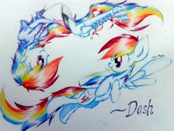 Size: 2048x1536 | Tagged: safe, artist:liaaqila, character:rainbow dash, my little pony:equestria girls, colourful, cute, dashabetes, duo