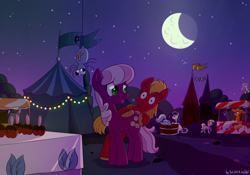 Size: 2649x1854 | Tagged: safe, alternate version, artist:dsp2003, artist:lalieri, character:big mcintosh, character:bon bon, character:cheerilee, character:dinky hooves, character:lyra heartstrings, character:princess celestia, character:sweetie drops, oc, species:earth pony, species:pony, princess molestia, candy, collaboration, derp, female, flowey, food, grin, ice cream, luis, male, moon, nightmare night, smiling, sombrero, spider, stallion, textless, undertale