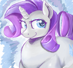 Size: 1200x1130 | Tagged: safe, artist:sirmasterdufel, character:rarity, fat, female, smiling, solo