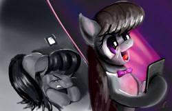 Size: 1000x643 | Tagged: safe, artist:xbi, character:octavia melody, species:earth pony, species:pony, cellphone, crying, female, happy, phone, sad, solo, text message