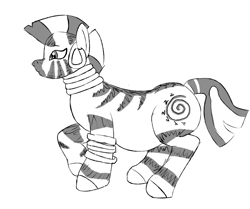 Size: 1500x1254 | Tagged: safe, artist:lupin quill, character:zecora, species:zebra, chubby, female, grayscale, monochrome, simple, solo, zecobese
