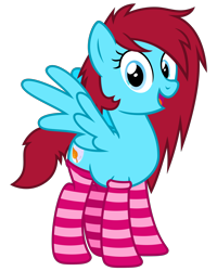 Size: 2400x3000 | Tagged: safe, artist:cheezedoodle96, derpibooru original, oc, oc only, oc:autumn moon, species:pegasus, species:pony, derpibooru community collaboration, .svg available, 2017 community collab, clothing, cute, cutie mark, female, happy, looking at you, mare, ocbetes, open mouth, simple background, smiling, socks, solo, spread wings, striped socks, svg, transparent background, vector, wings