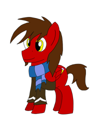 Size: 1200x1600 | Tagged: safe, artist:toyminator900, oc, oc only, oc:chip, species:pegasus, species:pony, clothing, jacket, scarf, simple background, solo, transparent background