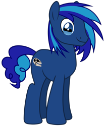 Size: 2500x3000 | Tagged: safe, artist:cheezedoodle96, derpibooru original, oc, oc only, oc:cobalt fossil, species:earth pony, species:pony, derpibooru community collaboration, .svg available, 2017 community collab, cutie mark, dinosaur, fossil, giganotosaurus, goat eyes, male, simple background, skull, smiling, solo, stallion, svg, transparent background, vector