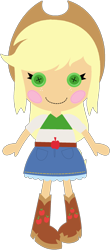 Size: 1024x2328 | Tagged: safe, artist:ra1nb0wk1tty, character:applejack, my little pony:equestria girls, cute, doll, female, jackabetes, lalaloopsy, simple background, solo, toy, transparent background