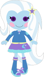 Size: 1024x1784 | Tagged: safe, artist:ra1nb0wk1tty, character:trixie, my little pony:equestria girls, blush sticker, blushing, button eyes, cute, diatrixes, doll, female, lalaloopsy, simple background, smiling, solo, toy, transparent background