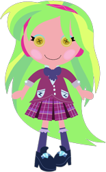 Size: 1024x1648 | Tagged: safe, artist:ra1nb0wk1tty, character:lemon zest, equestria girls:friendship games, g4, my little pony: equestria girls, my little pony:equestria girls, button eyes, crossover, cute, doll, female, lalaloopsy, simple background, solo, toy, transparent background, zestabetes