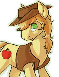 Size: 427x554 | Tagged: safe, artist:php27, character:braeburn, species:earth pony, species:pony, clothing, cowboy hat, hat, male, simple background, smiling, solo, stallion, transparent background, vest