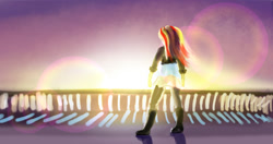 Size: 1000x529 | Tagged: safe, artist:xbi, character:sunset shimmer, episode:my past is not today, g4, my little pony: equestria girls, my little pony:equestria girls, female, lens flare, scene interpretation, solo, sunset