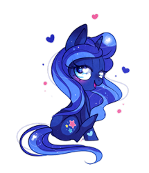 Size: 800x930 | Tagged: safe, artist:ipun, oc, oc only, oc:lil moon, species:pony, species:unicorn, female, heart, heart eyes, lidded eyes, mare, simple background, sitting, solo, transparent background, wingding eyes