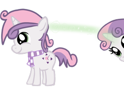 Size: 1600x1200 | Tagged: safe, artist:toyminator900, character:sweetie belle, oc, oc:cyan lightning, species:pony, species:unicorn, colt, duo, female, filly, magic, male, manipulation, possessed, possession, recolor, simple background, transparent background, wat
