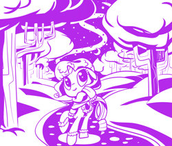 Size: 2000x1700 | Tagged: safe, artist:tess, character:rarity, species:pony, species:unicorn, boots, clothing, female, hat, mare, monochrome, night, saddle, scarf, shoes, snow, solo, tack, tree
