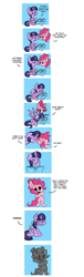 Size: 1280x4204 | Tagged: safe, artist:fauxsquared, character:pinkie pie, character:twilight sparkle, character:twilight sparkle (alicorn), species:alicorn, species:earth pony, species:pony, absurd resolution, angry, statue