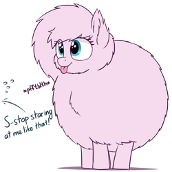 Size: 1028x1024 | Tagged: safe, artist:dsp2003, artist:zippysqrl, edit, oc, oc only, oc:fluffle puff, species:earth pony, species:pony, blep, chest fluff, dialogue, face of evil, face of mercy, female, fluffy, heart eyes, implied chrysalis, mare, mlem, offscreen character, raspberry, silly, simple background, smiling, solo, tongue out, transparent background, wingding eyes