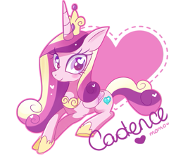 Size: 691x623 | Tagged: safe, artist:ipun, character:princess cadance, species:alicorn, species:pony, female, heart, heart eyes, mare, simple background, solo, white background, wingding eyes