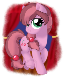 Size: 665x800 | Tagged: safe, artist:tambelon, oc, oc only, oc:cherry orchard, species:earth pony, species:pony, female, mare, solo, watermark
