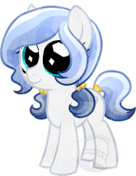 Size: 505x654 | Tagged: safe, artist:tambelon, oc, oc only, oc:lapis lazuli, parent:king sombra, parent:oc:opalescent pearl, parents:canon x oc, species:crystal pony, species:pegasus, species:pony, female, filly, jewelry, next generation, offspring, solo, watermark