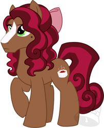 Size: 568x700 | Tagged: safe, artist:tambelon, oc, oc only, oc:creme brulee, parent:cherry jubilee, parent:trouble shoes, species:earth pony, species:pony, blaze (coat marking), clydesdale, female, mare, offspring, raised hoof, simple background, solo, transparent background