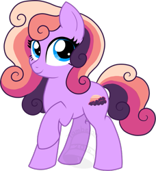 Size: 637x700 | Tagged: safe, artist:tambelon, oc, oc only, oc:morning blush, species:earth pony, species:pony, female, mare, solo, watermark