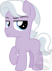 Size: 510x700 | Tagged: safe, artist:tambelon, oc, oc only, oc:top dollar, parent:diamond tiara, parent:silver spoon, parents:silvertiara, species:earth pony, species:pony, colt, magical lesbian spawn, male, offspring, raised hoof, simple background, solo, transparent background, watermark
