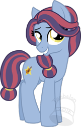 Size: 451x700 | Tagged: safe, artist:tambelon, oc, oc only, oc:pitch perfect, parent:toe-tapper, parent:torch song, parents:torchtapper, species:earth pony, species:pony, female, mare, offspring, simple background, solo, transparent background, watermark