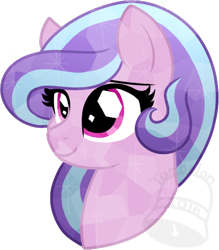 Size: 413x472 | Tagged: safe, artist:tambelon, oc, oc only, oc:succulent scent, species:crystal pony, species:pony, bust, female, mare, solo, watermark