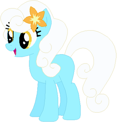 Size: 370x387 | Tagged: safe, artist:ra1nb0wk1tty, character:serena, species:pony, flower, flower in hair, simple background, solo, white background