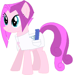 Size: 360x367 | Tagged: safe, artist:ra1nb0wk1tty, artist:selenaede, character:vidala swoon, species:pony, comb, simple background, solo, white background