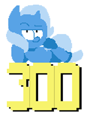 Size: 180x233 | Tagged: safe, artist:fauxsquared, character:trixie, species:pony, species:unicorn, animated, female, followers, gif, milestone, solo, trixie is magic