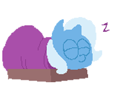 Size: 249x174 | Tagged: safe, artist:fauxsquared, character:trixie, species:pony, species:unicorn, animated, cute, diatrixes, female, garfield, gif, jim davis, sleeping, solo, style emulation, trixie is magic, z