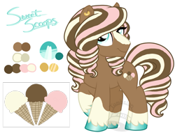 Size: 915x700 | Tagged: safe, artist:tambelon, oc, oc only, oc:sweet scoops, species:earth pony, species:pony, drag, drag queen, male, reference sheet, solo, stallion, trap, watermark