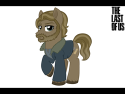 Size: 800x600 | Tagged: safe, artist:tambelon, species:earth pony, species:pony, clothing, crossover, jacket, ponified, shirt, solo, the last of us, tommy