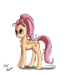 Size: 860x929 | Tagged: safe, artist:miokomata, artist:taurson, character:fluttershy, chest fluff, collaboration, cute, female, shyabetes, simple background, solo, transparent background