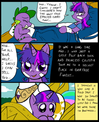 Size: 827x1025 | Tagged: safe, artist:metal-kitty, character:princess celestia, character:spike, character:twilight sparkle, comic:mlp project, bandage, cast, comic, filly, flashback, grimdark series, hospital