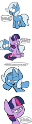 Size: 1200x4524 | Tagged: safe, artist:fauxsquared, character:trixie, character:twilight sparkle, character:twilight sparkle (alicorn), species:alicorn, species:pony, species:unicorn, absurd resolution, comic, no sense of right and wrong, trixie is magic