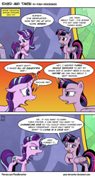 Size: 1024x1910 | Tagged: safe, artist:pony-berserker, character:starlight glimmer, character:twilight sparkle, character:twilight sparkle (alicorn), species:alicorn, species:pony, episode:celestial advice, g4, my little pony: friendship is magic, comic, dialogue, duo, entitlement, female, mare, smiling, speech bubble