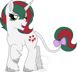 Size: 861x800 | Tagged: safe, artist:tambelon, character:gusty, character:gusty the great, species:classical unicorn, species:pony, species:unicorn, episode:a flurry of emotions, g1, g4, my little pony: friendship is magic, bow, cloven hooves, female, g1 to g4, generation leap, leonine tail, mare, simple background, tail bow, transparent background, unshorn fetlocks
